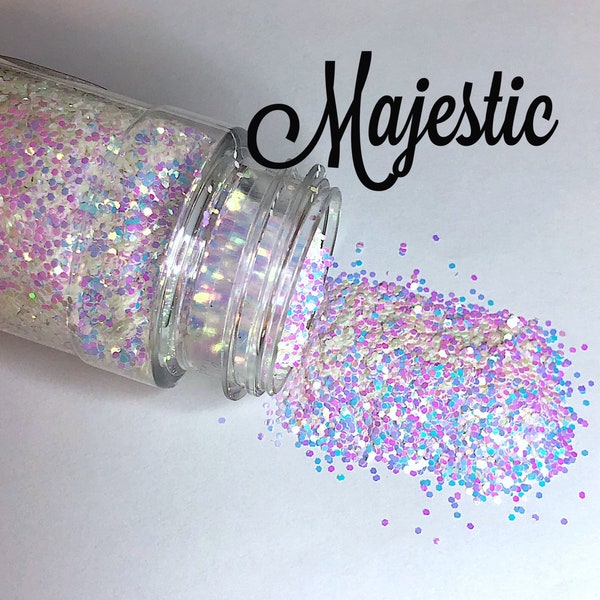 Majestic/ A chameleon color shifting white/opal effect polyester glitter