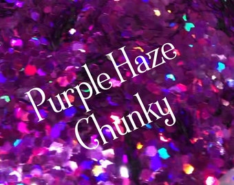 Purple Haze CHUNKY mix/ a purple holographic polyester chunky glitter mix of 3 different sizes