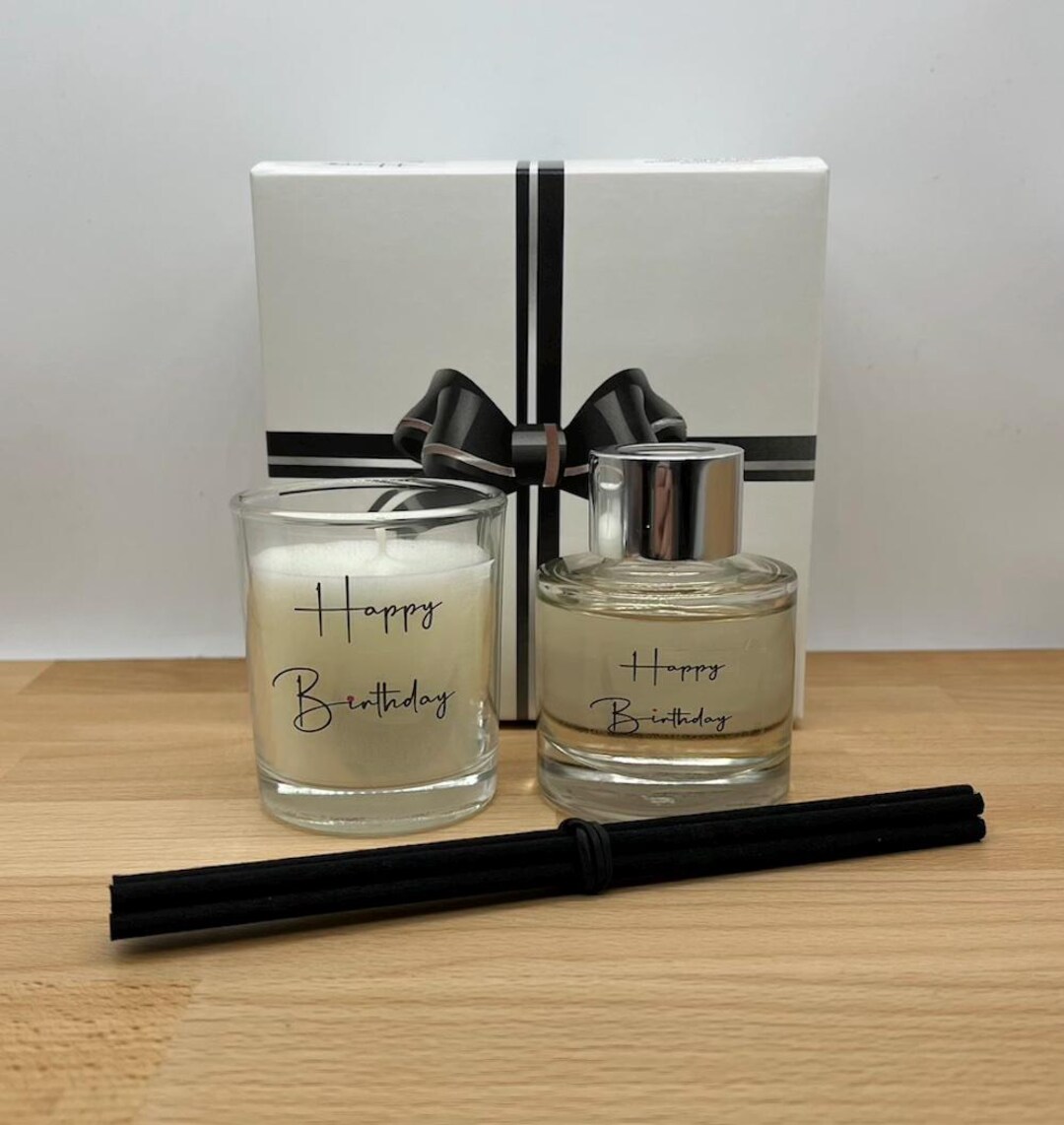 Happy Birthday Votive & Mini Reed Diffuser Gift Set - Etsy