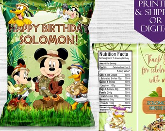 Set of 3 Safari Birthday Mickey Safari Centerpieces Set of 3 Mickey Birthday DOUBLE-SIDED Jungle Birthday Safari Centerpieces