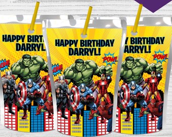 Details about   x2 Personalised Birthday Banner Avengers Children Party Decoration Poster 2 