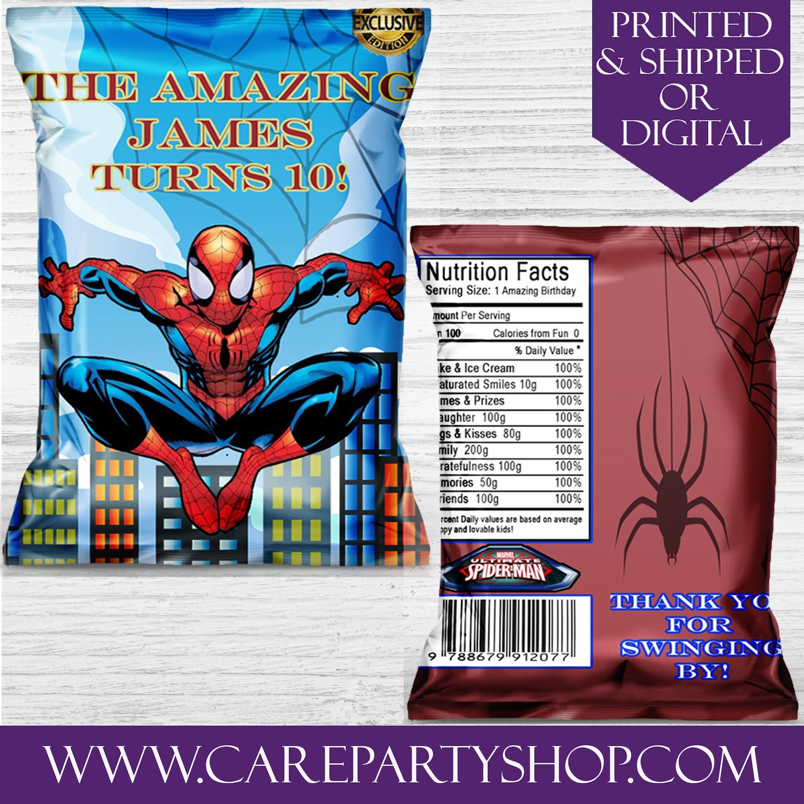 Printable Spiderman Chip Bags Page Two Printable Spiderman Chip Bags Page Two