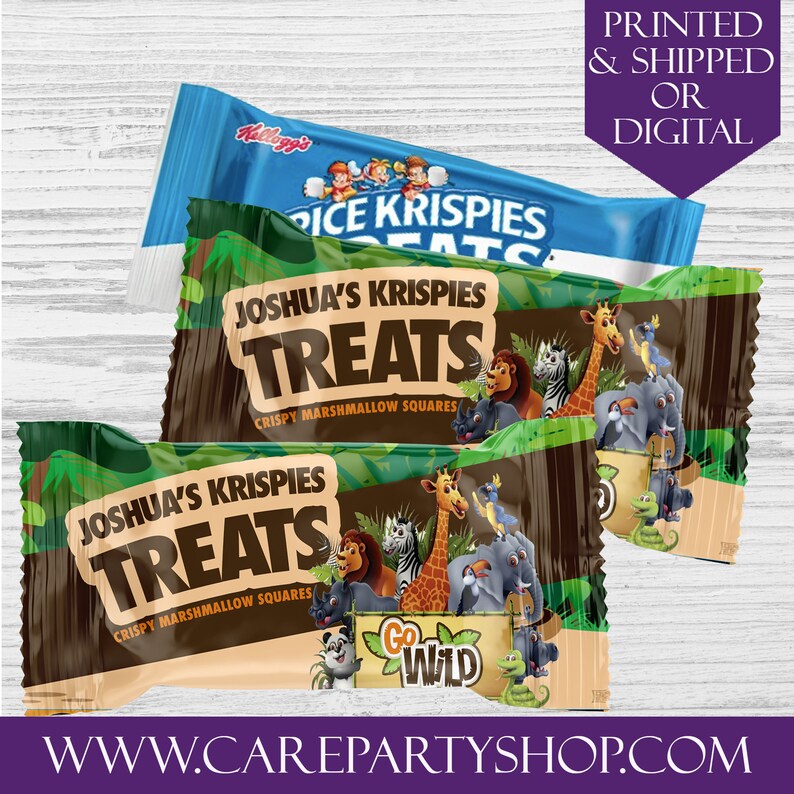 Jungle Rice Krispies Treatscustom Krispies Treats wild One Etsy