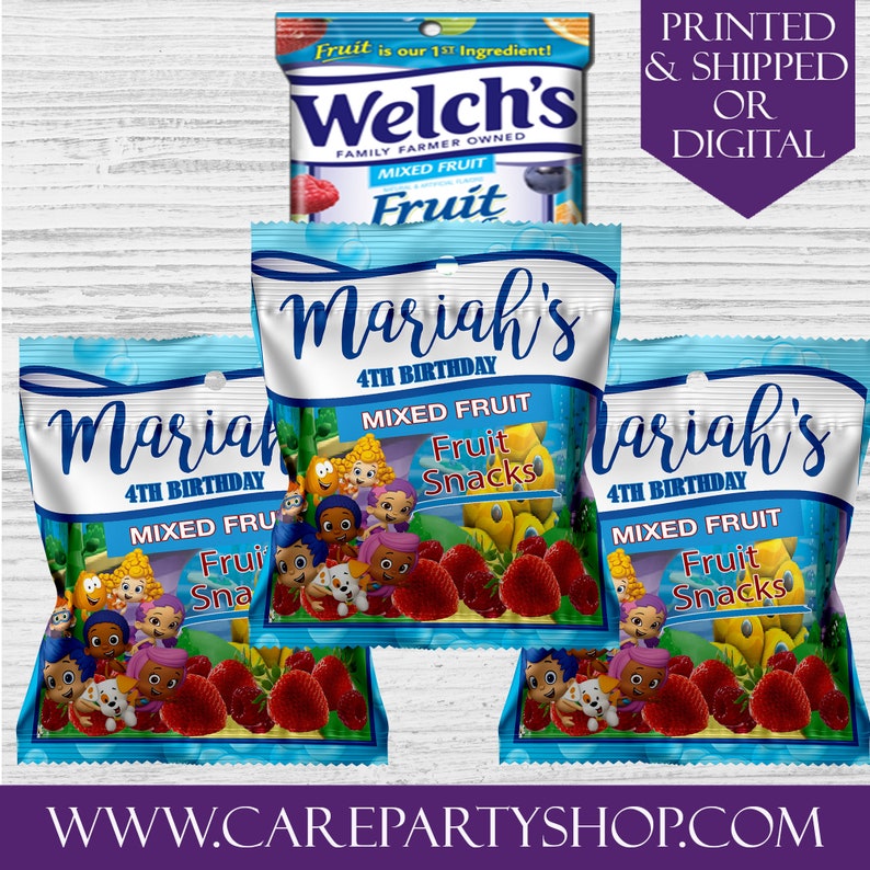 Bubble Guppies Fruit Snacks Favors-Custom Fruit Snacks Bubble | Etsy