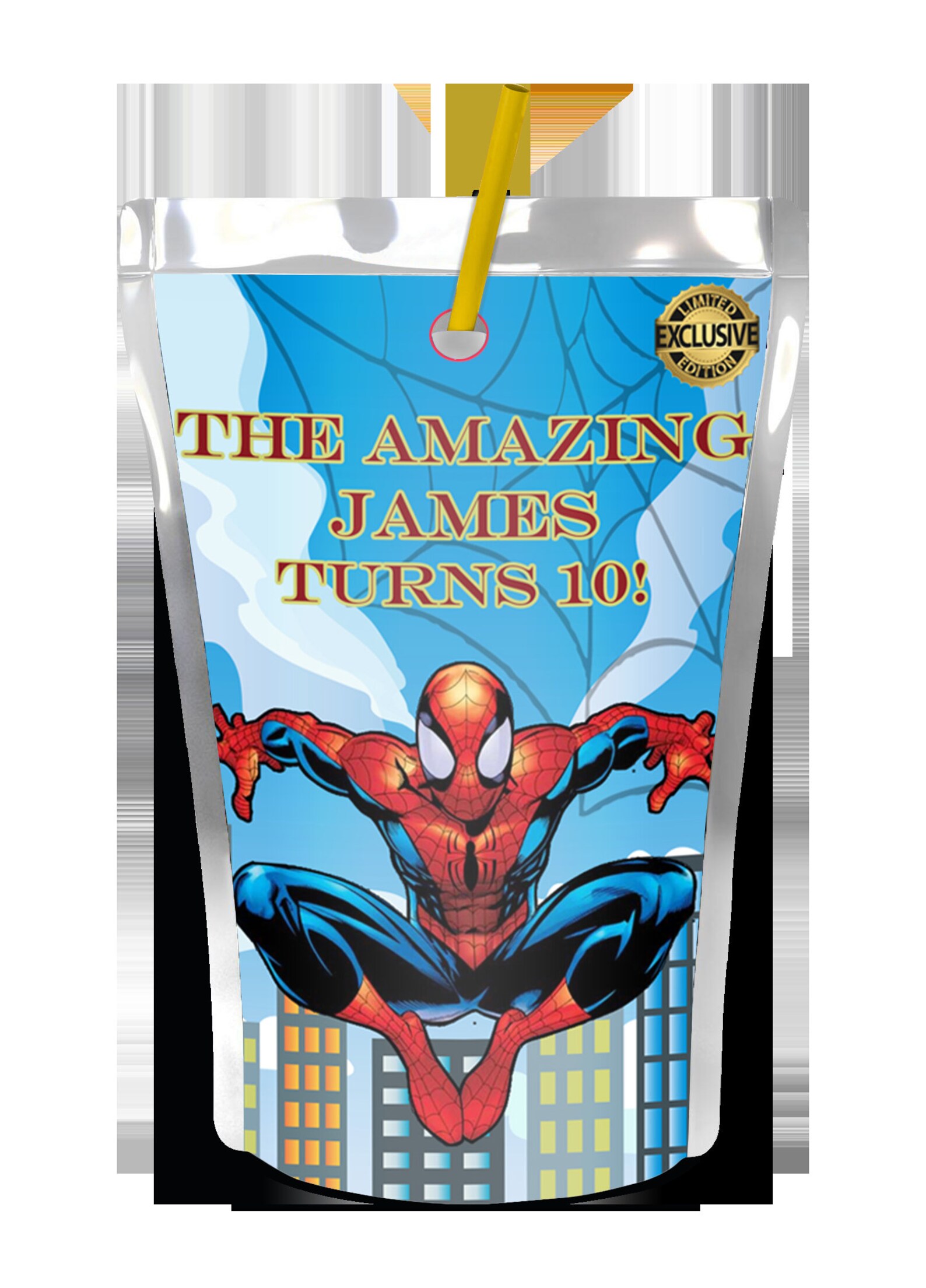 Spiderman Juice Labelscustom Capri Sunspiderman Etsy