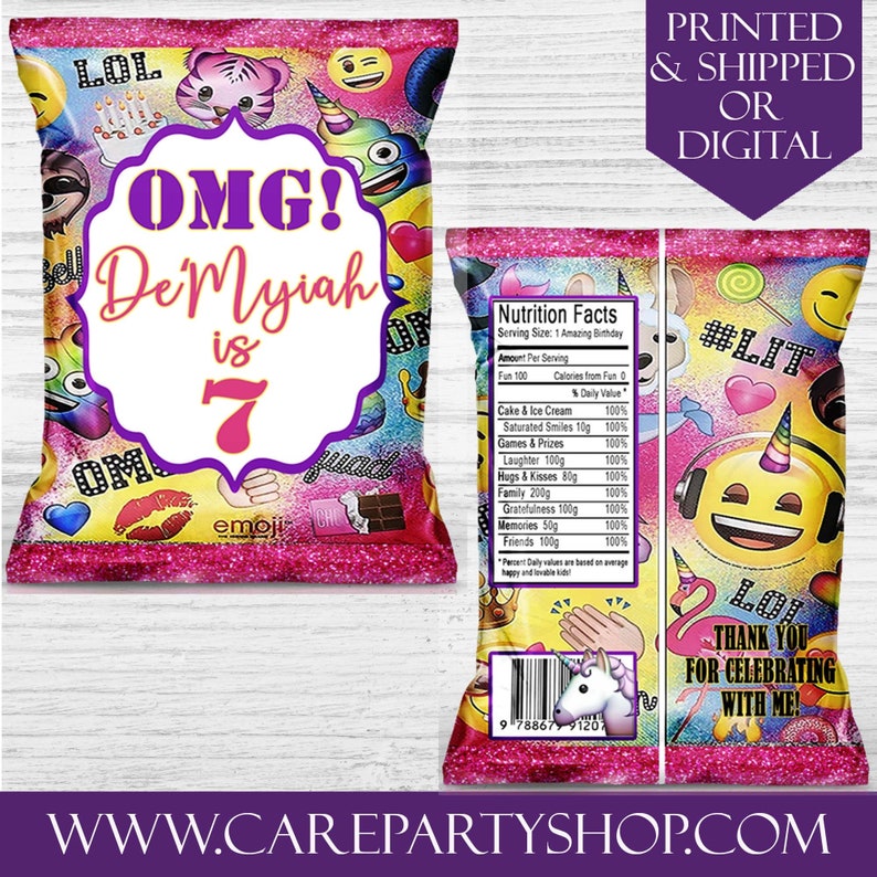 Emoji Favor BagsCustom Chip BagsEmoji Etsy
