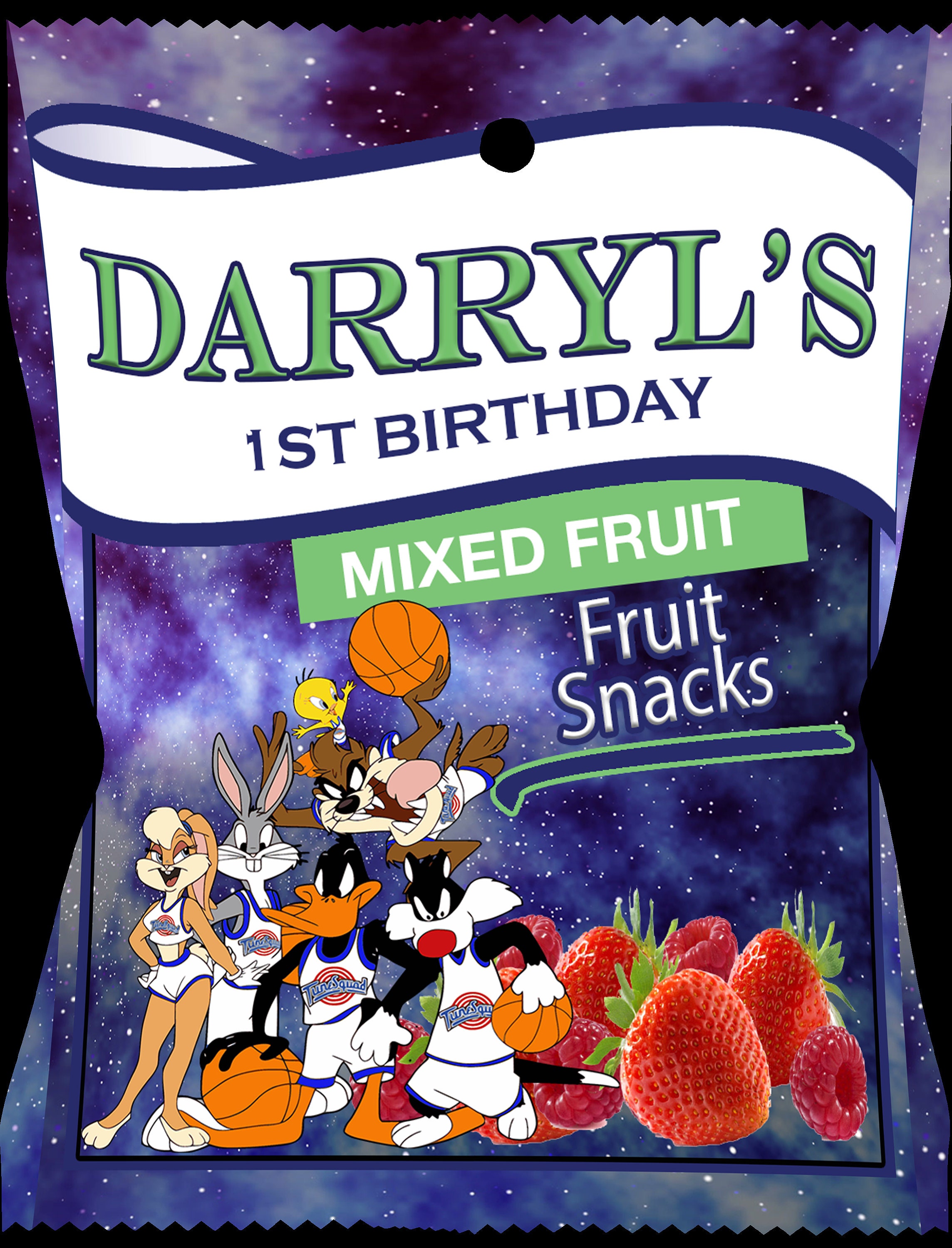 Space Jam Fruit Snacks FavorsCustom Fruit Snacks Space Jam Etsy