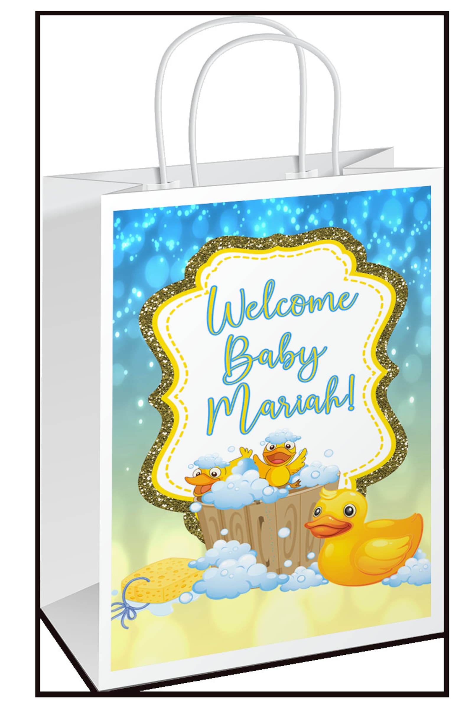 Rubber Duck Gift Bagcustom Gift Bagsduck Birthday Partybaby Etsy