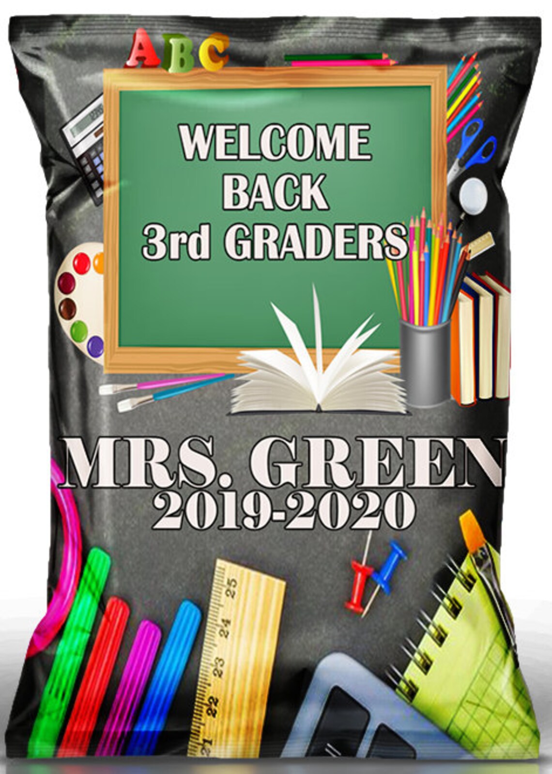 Back to School Favor Bagscustom Chip Bagsschool Etsy