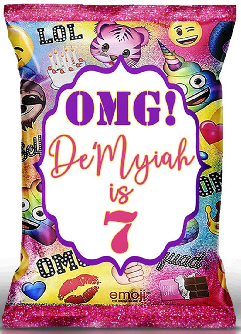 Emoji Favor Bagscustom Chip Bagsemoji Etsy