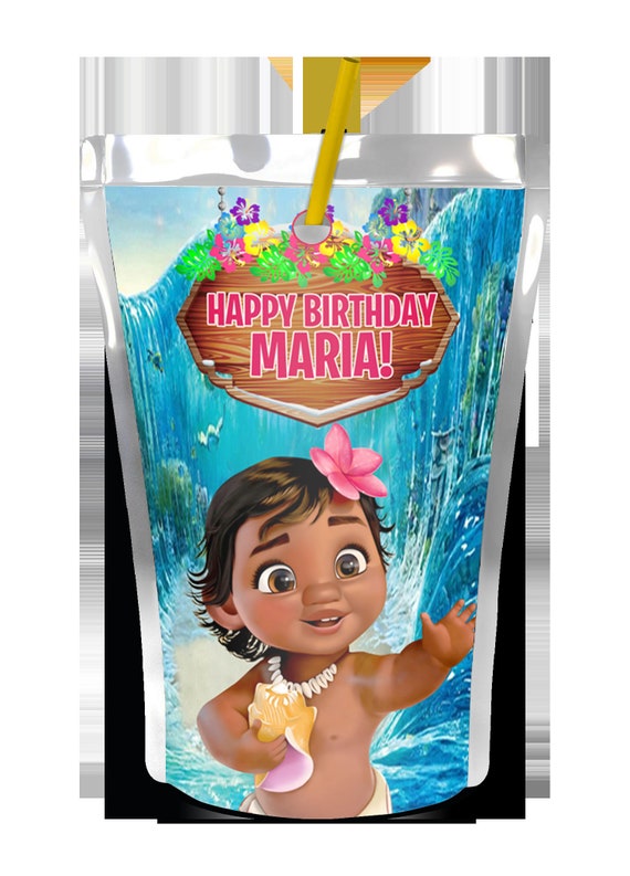 Baby Moana Juice Labels Custom Capri Sun Moana Etsy