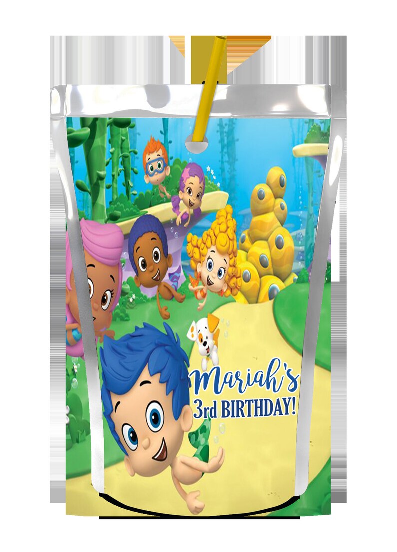 Bubble Guppies Juice Labelsbubble Guppies Birthday Etsy