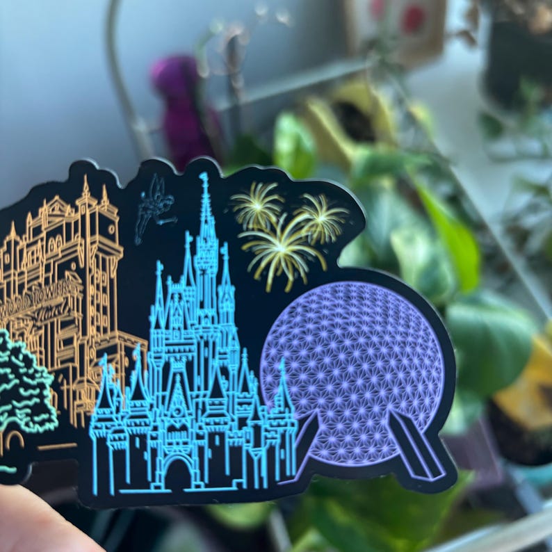Walt Disney world parks icons magic kingdom castle Epcot ball tower of terror Hollywood studios tree of life animal kingdom Mickey Disney fireworks