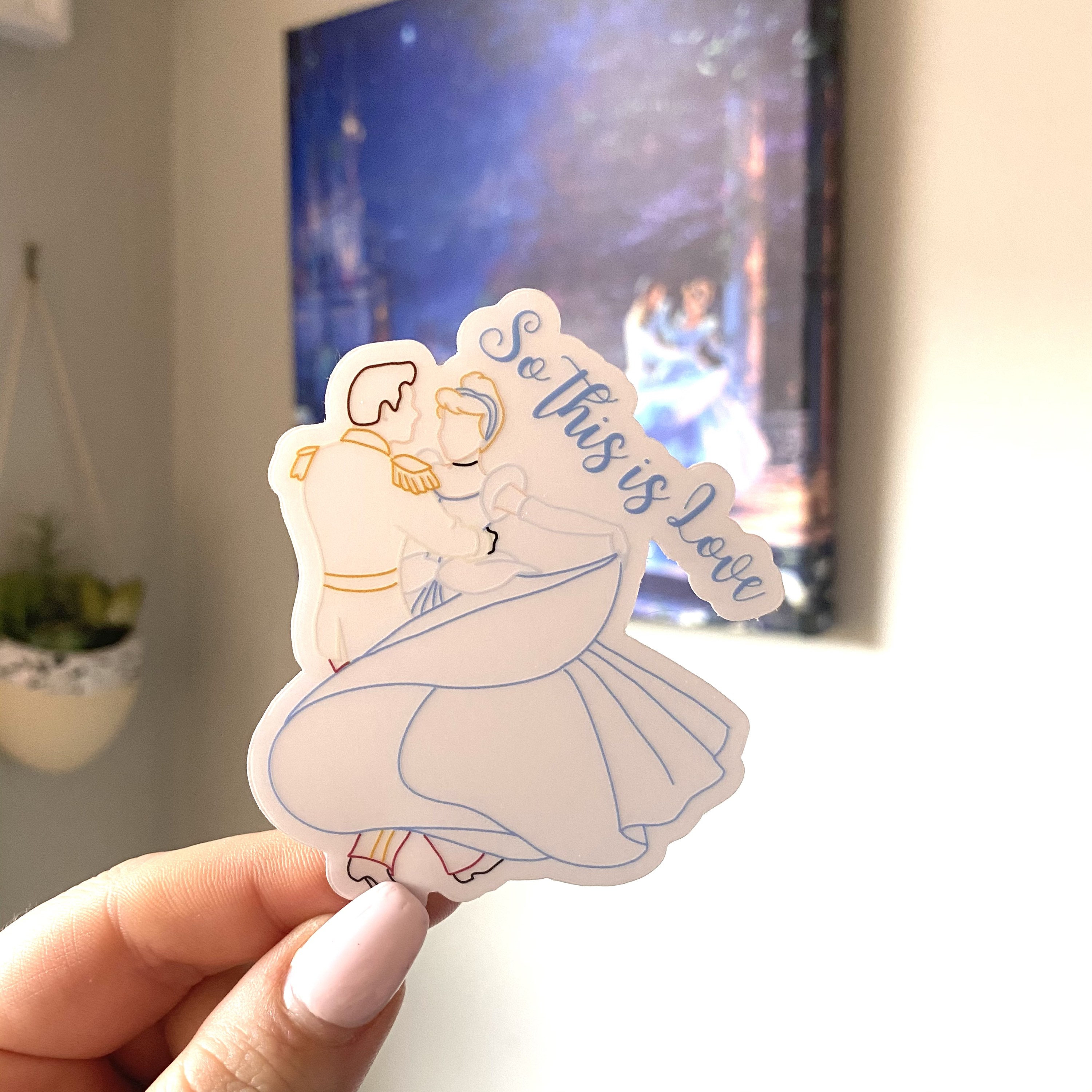Cinderella Clear Sticker So This is Love Vinyl Sticker | Etsy