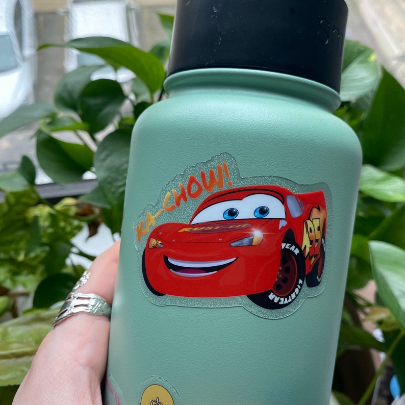 Disney Pixar Cars Sticker Lightning Mcqueen Kachow Clear Etsy