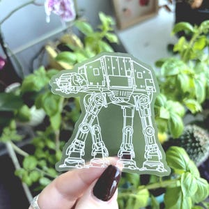 Star Wars AT-AT Walker Clear Sticker | Star Wars Sticker | Disney Sticker | Clear Vinyl Waterproof Laptop Water Bottle Sticker