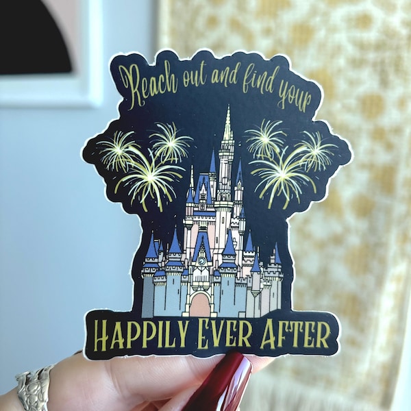 Happily Ever After Fireworks Sticker | Disney Fireworks Sticker | Vinyl Waterproof Water Bottle Laptop Sticker
