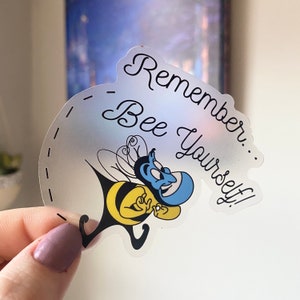 Disney Bee Genie Clear Sticker | Aladdin Inspired Sticker | Genie Transparent Sticker | Disney World Sticker | Disney Princess Jasmine