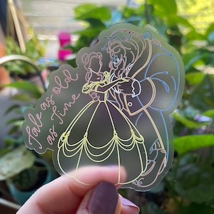 Beauty and the Beast Inspired Clear Sticker | Disney Sticker | Belle Sticker | Disney Princess