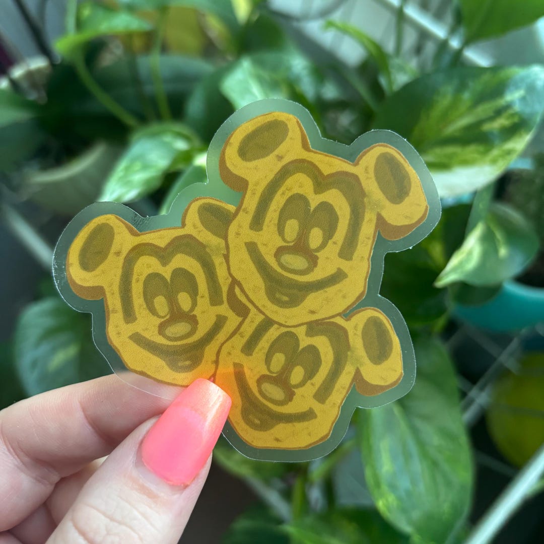 Mickey Waffle Sticker Mickey Waffle Stack Clear Sticker | Vinyl Sticker | Waterproof Sticker ...
