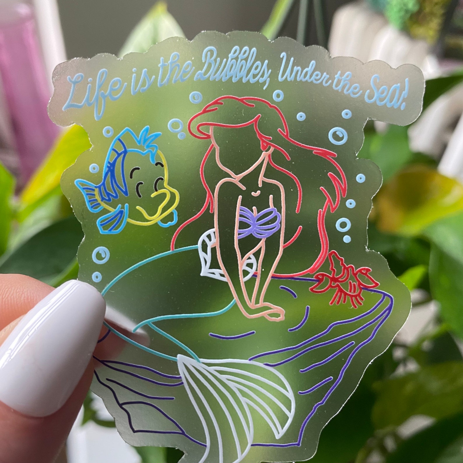 Little Mermaid Clear Sticker Ariel Disney Princess Sticker Etsy