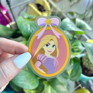 Rapunzel Portrait Sticker | Verheddert Sticker | Klare wasserdichte Vinyl-Aufkleber | Disney Aufkleber | Disney Prinzessinnen Aufkleber