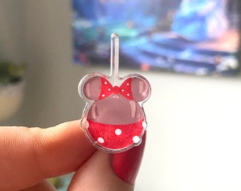 Minnie Candy Apple Acrylic Pin | Disney Pin | Disney Food Pin | Minnie Mouse Pin
