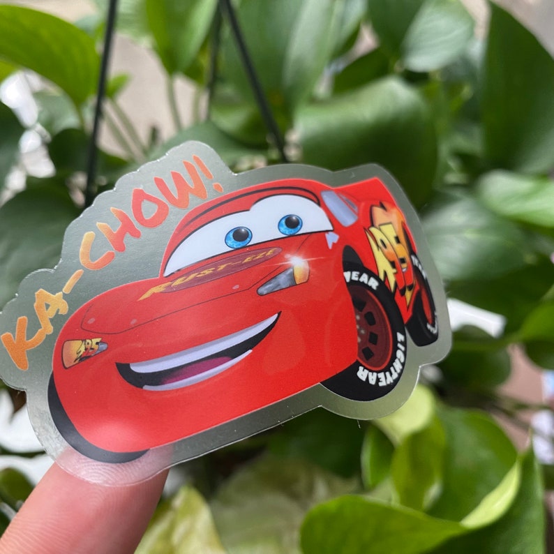 Disney Pixar Cars Sticker Lightning Mcqueen Kachow Clear Etsy Australia