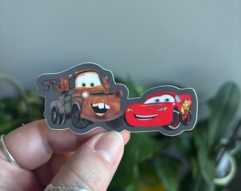 Pegatina de vinilo de Lightning McQueen y Tow Mater de Cars / Pegatina de Disney Cars / Pegatina de vinilo impermeable para portátil