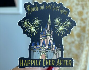 Happily Ever After Fireworks Sticker | Disney Fireworks Sticker | Vinyl Waterproof Water Bottle Laptop Sticker