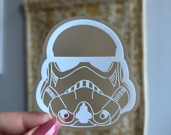 Stormtrooper Clear Sticker | Star Wars Sticker | Disney Sticker | Waterproof Water Bottle Laptop Phone Sticker | Clear Vinyl Sticker