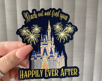 Ímã de geladeira "Felizes para Sempre" com fogos de artifício | Ímã de geladeira Disney | Ímã de carro Disney "Felizes para Sempre" | Ímã Disney