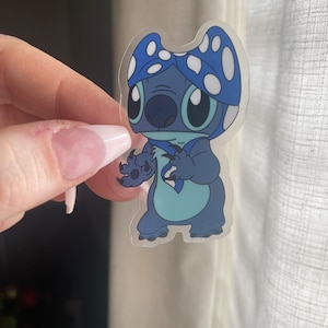 Bikini Head Stitch Clear Sticker | Lilo and Stitch Laptop Sticker | Disney Sticker | Waterproof Vinyl Water Bottle Sticker image 8