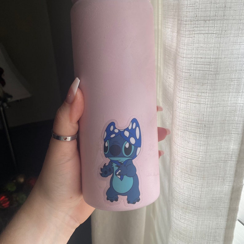 Bikini Head Stitch Clear Sticker | Lilo and Stitch Laptop Sticker | Disney Sticker | Waterproof Vinyl Water Bottle Sticker image 3