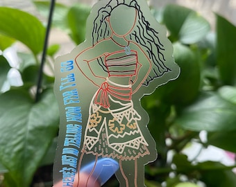 Disney Moana Clear Sticker | How Far I’ll Go Sticker | Disney Waterproof Vinyl Laptop Sticker| Disney Princess Sticker |Water Bottle Sticker