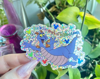 Naklejka Figment Glitter | Naklejka na laptopa Disney | Naklejka winylowa Figment | Naklejka Epcot