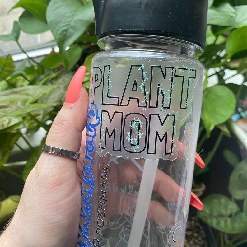 Plant Mom Clear Laptop Sticker | Vinyl Waterproof Water Bottle Sticker image 8