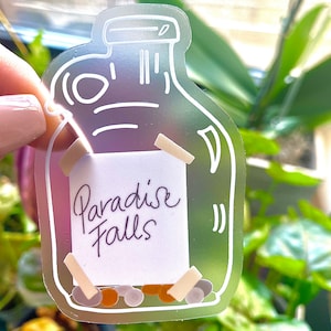 Up Clear Sticker | Paradise Falls Fund Jar Sticker | Disney Pixar Up Sticker | Disney Sticker | Waterproof Sticker | Carl & Ellie Sticker