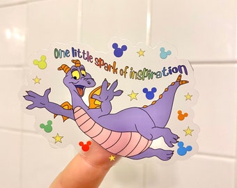 Figment Inspired Clear Laptop Sticker | Figment Sticker | Disney Sticker | One Little Spark | Epcot Sticker | Figment Quote Sticker