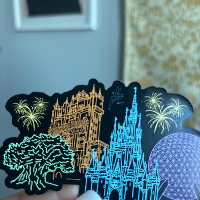 Walt Disney world parks icons magic kingdom castle Epcot ball tower of terror Hollywood studios tree of life animal kingdom Mickey Disney fireworks