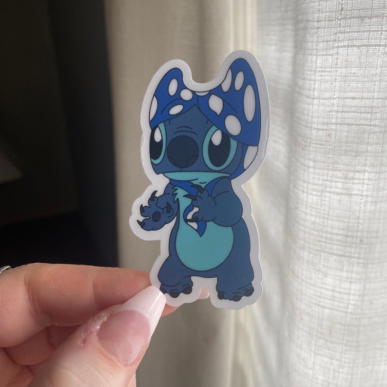 Bikini Head Stitch Clear Sticker | Lilo and Stitch Laptop Sticker | Disney Sticker | Waterproof Vinyl Water Bottle Sticker image 5