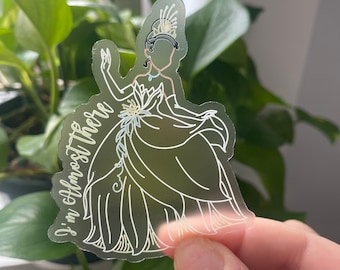 Princess Tiana Clear Sticker | Vinyl Sticker | Clear Sticker | Princess and the Frog Sticker | Disney Sticker | Disney Princess Sticker