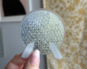 Epcot Spaceship Earth-sticker: helder waterdicht vinyl