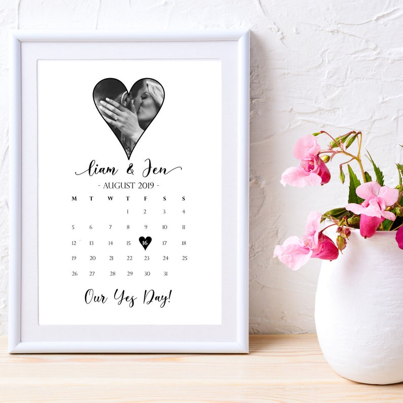 Personalised Engagement Print, Valentine's Day Gift, Engagement Gift, Couple Print, Couple Gift, Engagement Date Print, Special Date Print 