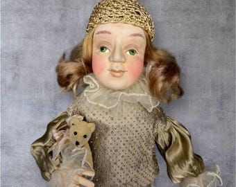 Bambola d'arte fatta a mano "Louis" - Statuina da collezione in argilla polimerica per interni