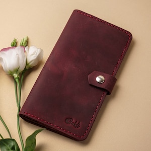 Cartera de CUERO para mujer, Cartera plegable minimalista, Cartera para mujer, Cartera RFID para mujer, Regalo del día de la madre, Regalo para mamá, Regalo de cumpleaños de mamás