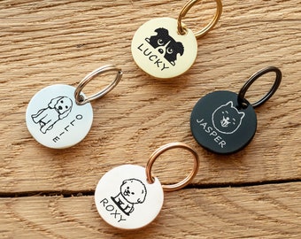 Etiqueta de nombre PARA PERROS, Etiqueta de identificación de perro grabada, Etiqueta de perro pequeña, Etiqueta de nombre de perro personalizada, Etiqueta de identificación de mascota personalizada, Etiqueta de perro divertida, Etiqueta de collar de perro, Regalo de mascota