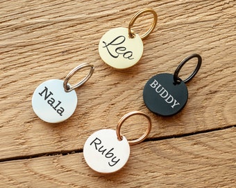 Engraved pet name tag, Pet ID tag for cat and dog, Double sided pet name tag, Personalized small dog name tag, Pet accessories and jewelry