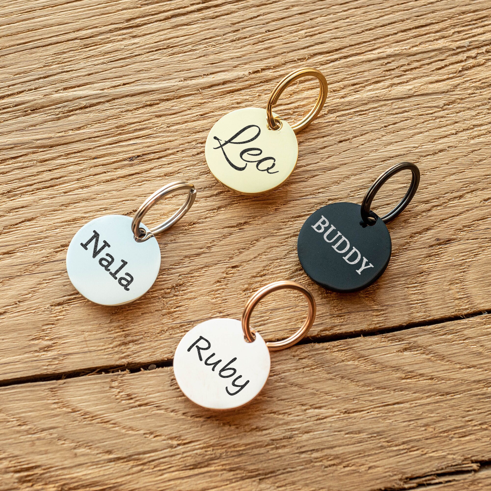 Engraved Pet Name Tag Pet ID Tag for Cat and Dog Double Etsy UK