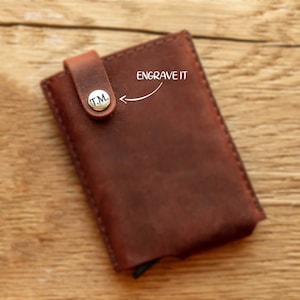 Porta carte di credito in pelle minimalista, porta carte di credito in pelle RFID, porta biglietti da visita in pelle, portafoglio per biglietti da visita, porta carte di credito